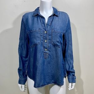 Cloth and Stone Chambray Denim Tunic Blouse